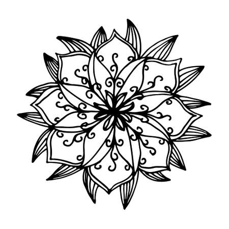 Indian flower mandala in vectorのイラスト素材
