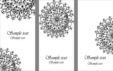 Mandala flower on bannerのイラスト素材