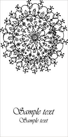 Mandala flower on vector bannerのイラスト素材
