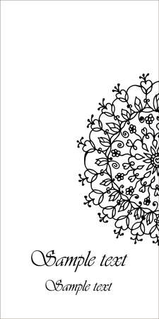 Mandala flower on vector bannerのイラスト素材
