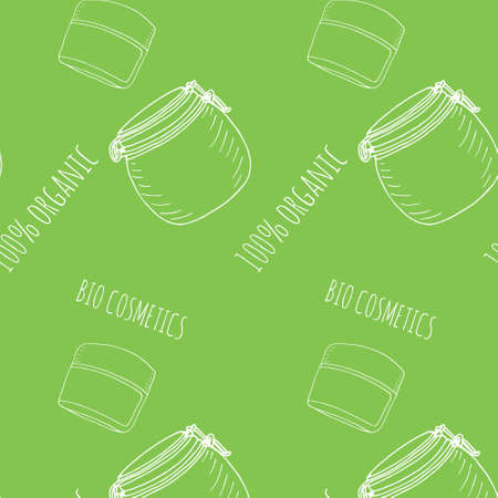 Hand paint doodle cosmetics seamless backgroundのイラスト素材