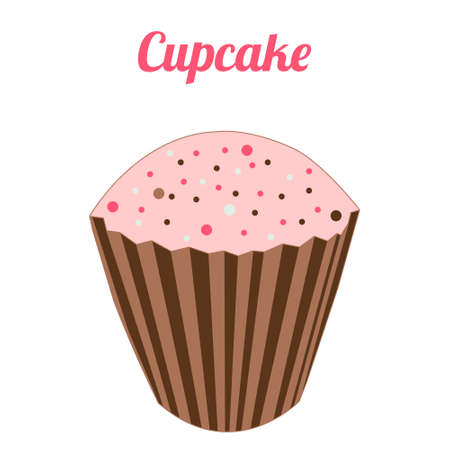 rose cupcake with crumbles in vectorのイラスト素材