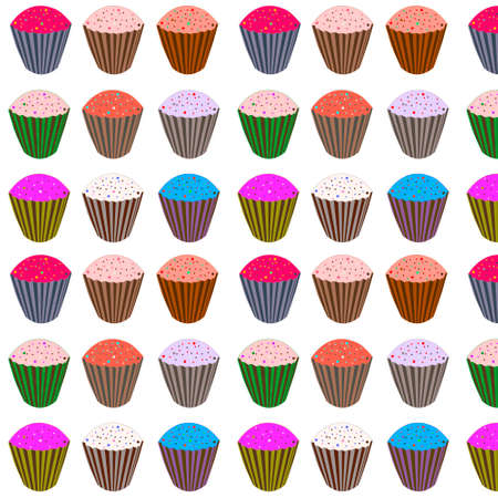 background with cupcakes in vectorのイラスト素材