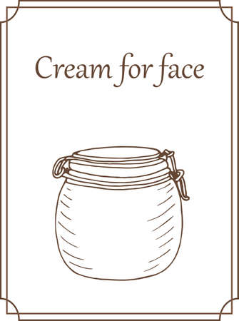 Doodle cosmetic on vintage frameのイラスト素材