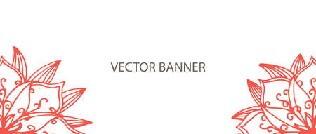 Banner with flower mandala in vectorのイラスト素材