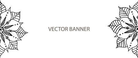 Banner with flower mandala in vectorのイラスト素材