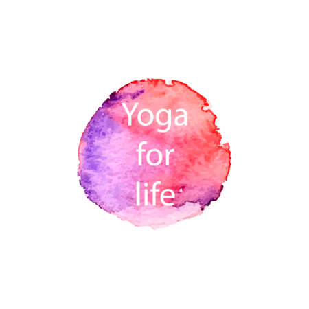 Watercolor circle with slogan about yoga.のイラスト素材