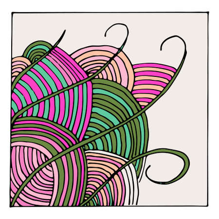 Vector colorful zentangleのイラスト素材