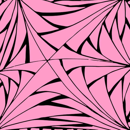 Vector print, background with linear doodles, hand drawn linesのイラスト素材