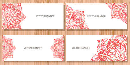 Mandala flower on banner in vectorのイラスト素材