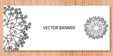 Mandala flower on banner in vectorのイラスト素材