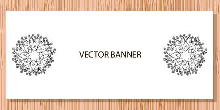 Mandala flower on banner in vectorのイラスト素材