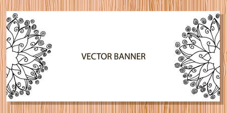 Mandala flower on banner in vectorのイラスト素材
