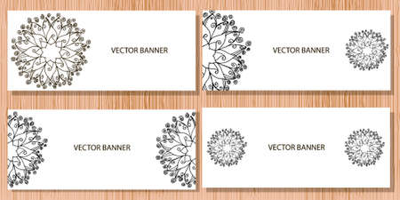 Mandala flower on banner in vectorのイラスト素材
