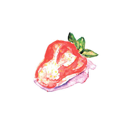 Watercolor strawberry for your designのイラスト素材