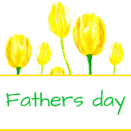 Watercolor card on fathers dayのイラスト素材