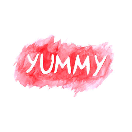 Vector inscription on red watercolor background.のイラスト素材