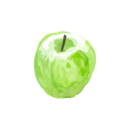 Watercolor apple on white backgroundのイラスト素材