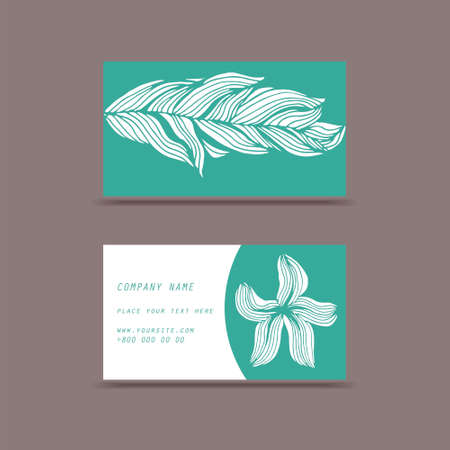 Visit card. Hand paint. Place for your text.のイラスト素材