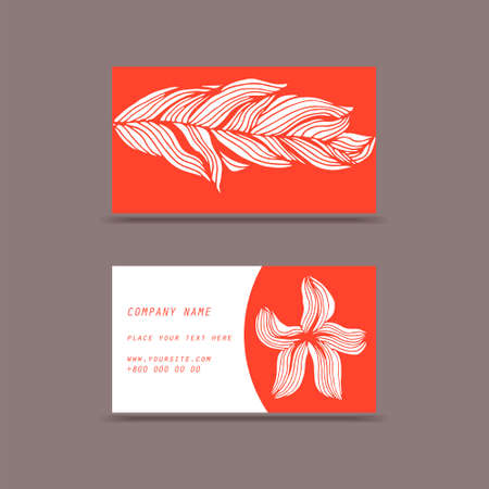 Visit cards with flowers shadows in vector for your businessのイラスト素材