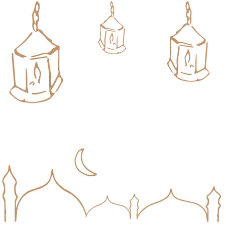 Eid Mubarak background with handletter. Can be use as sticker, tag,  designgreetings card or label designのイラスト素材