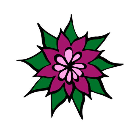 Hand drawn flower mandala for cards, invitations and otherのイラスト素材