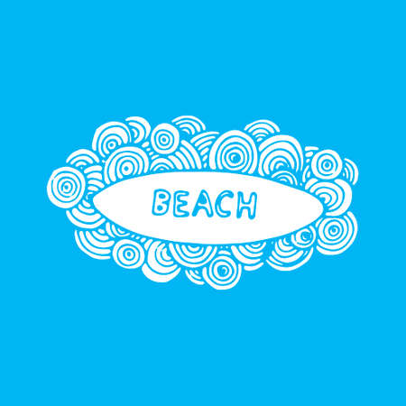 Hand drawn surfboard doodle for pattern, cards, and other.のイラスト素材