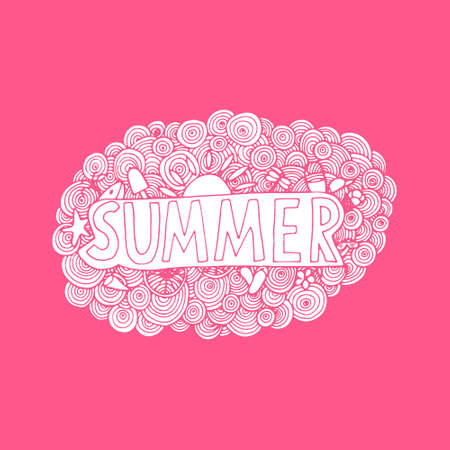 Hand drawn summer doodle for pattern, cards, and other.