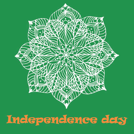 Vector pattern with Independence day of India. Floral decorated pattern.のイラスト素材