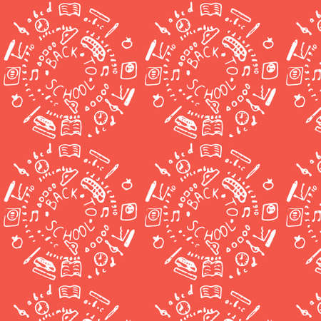 Back to school doodle mega set. School notebook. Vector illustrationのイラスト素材