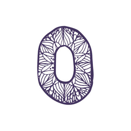 Hand drawn vector font. Letter Oのイラスト素材