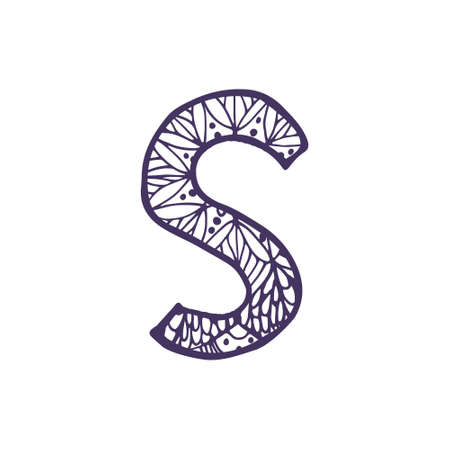 Hand drawn vector font. Letter Sのイラスト素材