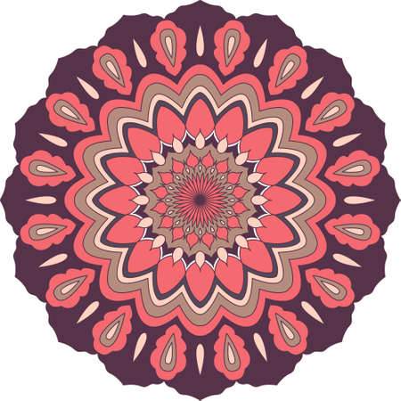 Hand drawn flower mandala for cards, invitations and otherのイラスト素材