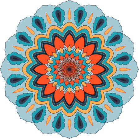 Hand drawn flower mandala for cards, invitations and otherのイラスト素材