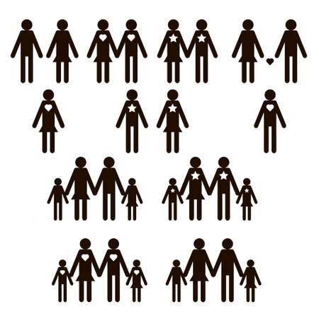 Family icons set in vectorのイラスト素材