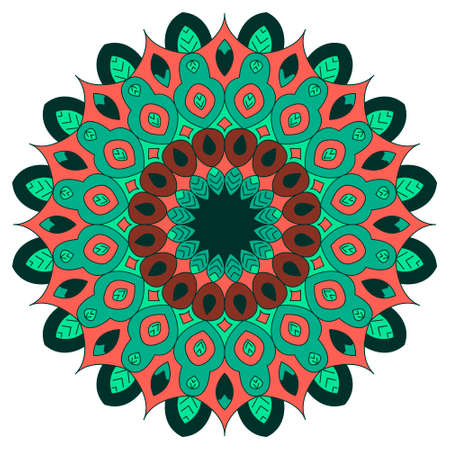 Hand drawn flower mandala for cards, invitations and otherのイラスト素材