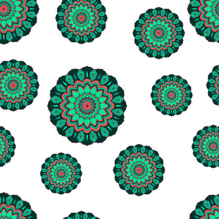 Seamless pattern with mandalasのイラスト素材