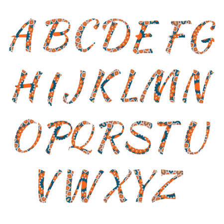 vector flower fontのイラスト素材