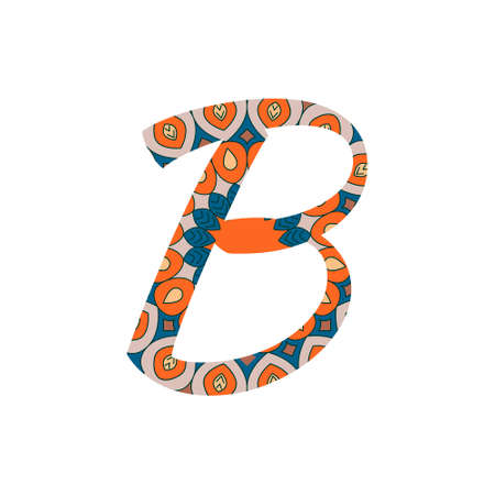 Flower letter in vectorのイラスト素材