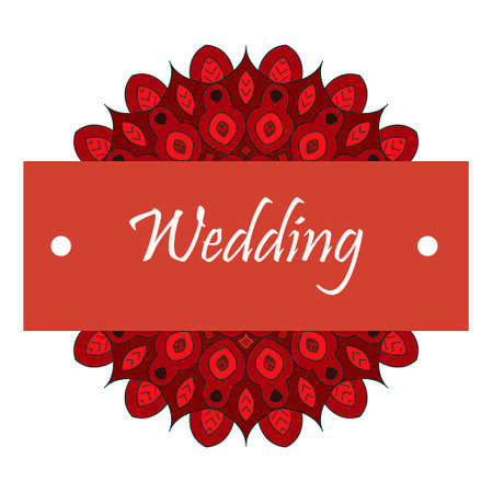 wedding invitation card suite with mandalaのイラスト素材