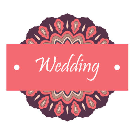 Wedding invitation card suite with mandala.のイラスト素材