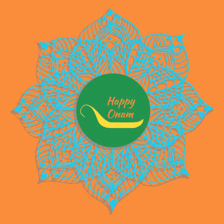 Colorful floral mandala design for South Indian festival Onamのイラスト素材