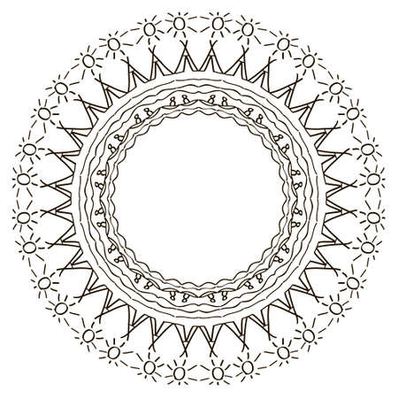 Hand drawn flower mandala for cards, invitations and otherのイラスト素材