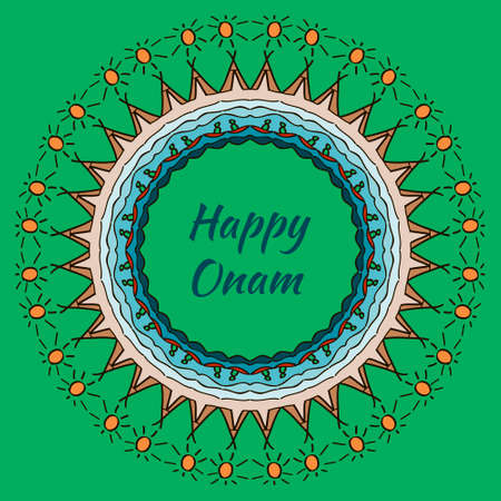 Banner with mandala design for South Indian festival Onamのイラスト素材