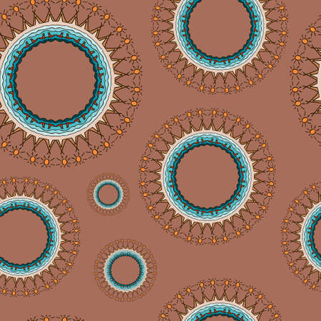 Seamless pattern with mandalasのイラスト素材