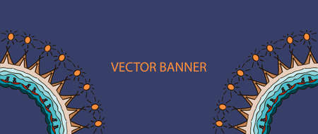 Banner with mandala design for South Indian festival Onamのイラスト素材