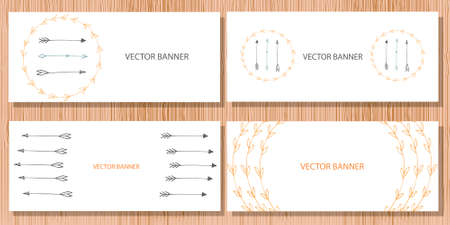 White banners set with arrows in vectorのイラスト素材