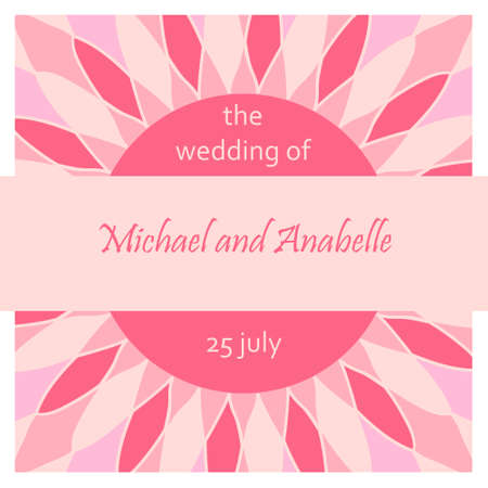 Wedding invitation card suite with mandalaのイラスト素材