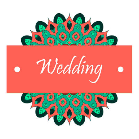 Wedding invitation card suite with mandalaのイラスト素材