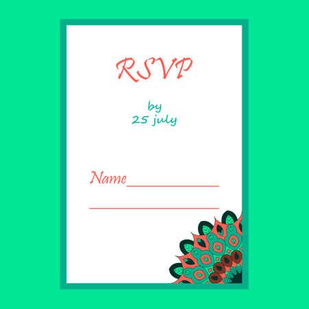 Wedding invitation card suite with mandalaのイラスト素材